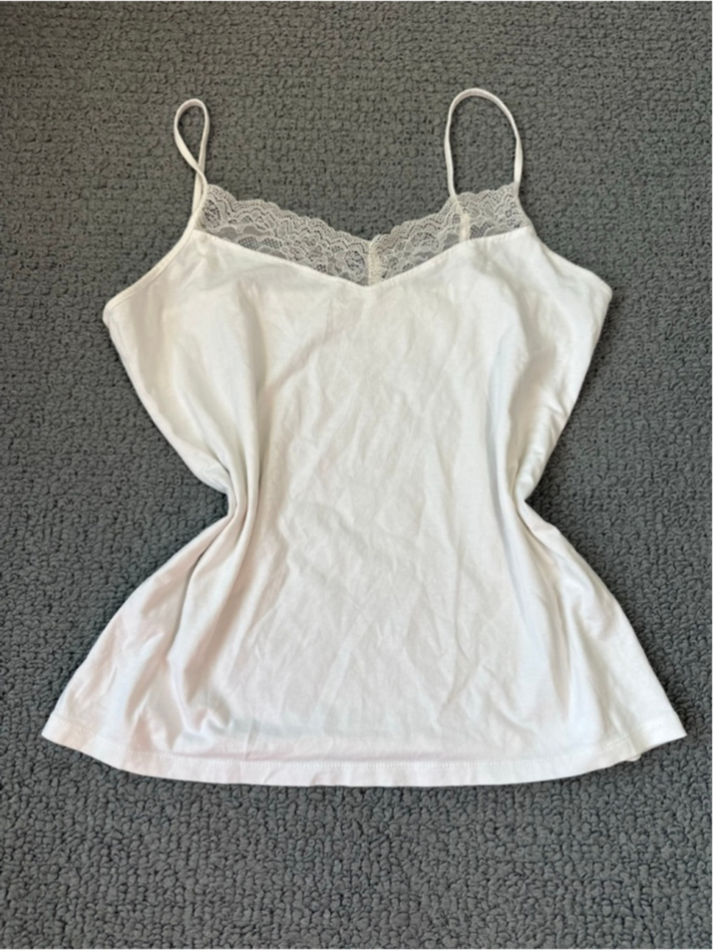 Ann Taylor Factory White Lace Trim Cami Tank Top Size Medium